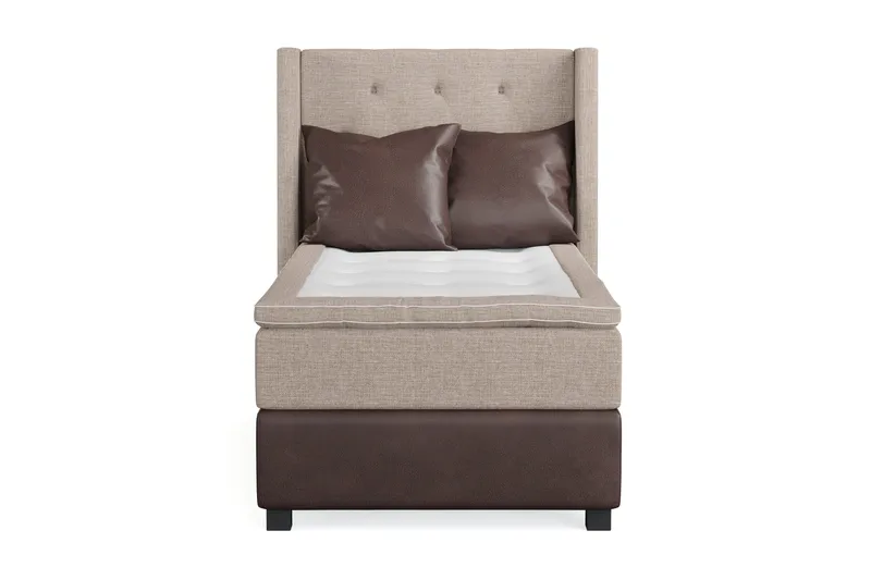 Cuba Sängpaket 105x200 med Två Bruna Kuddar, (+Fler val) Beige/Brun