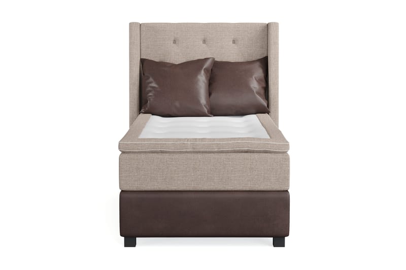Cuba Sängpaket 105x200 med Två Bruna Kuddar - (+Fler val) Beige/Brun - Möbler - Säng - Kontinentalsäng