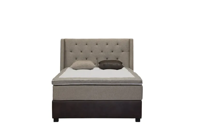 Cuba Sängpaket 120x200 med Två Beiga Kuddar, (+Fler val) Beige/Brun