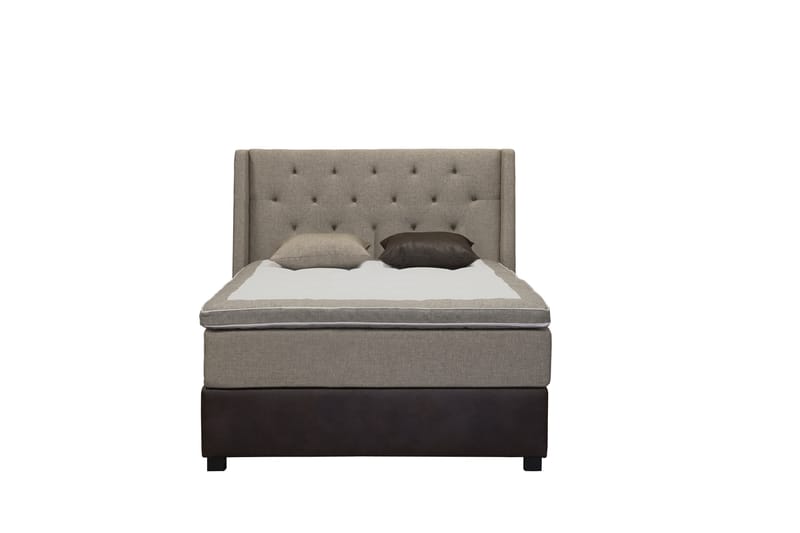Cuba Sängpaket 120x200 med Två Bruna Kuddar - (+Fler val) Beige/Brun - Möbler - Säng - Komplett sängpaket