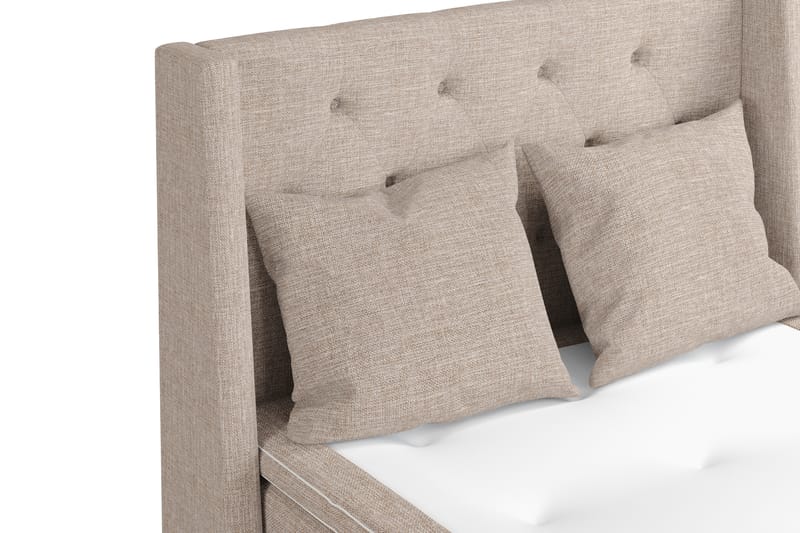Cuba Sängpaket 140x200 med Två Beiga Kuddar - (+Fler val) Beige/Brun - Möbler - Säng - Komplett sängpaket