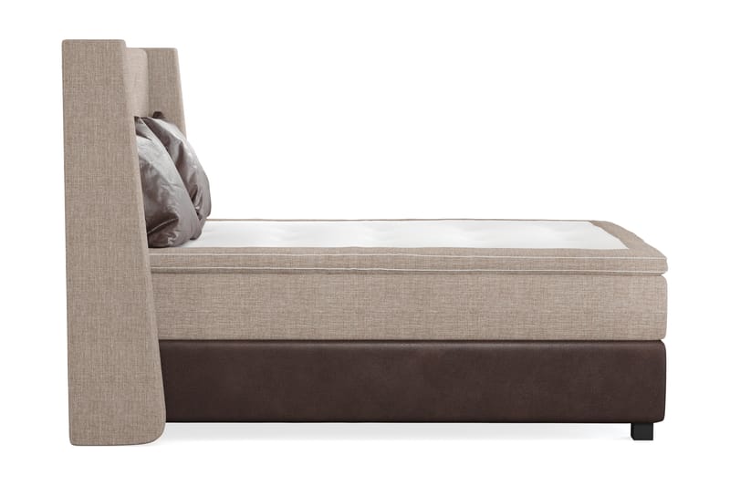 Cuba Sängpaket 140x200 med Två Bruna Kuddar - (+Fler val) Beige/Brun - Möbler - Säng - Komplett sängpaket