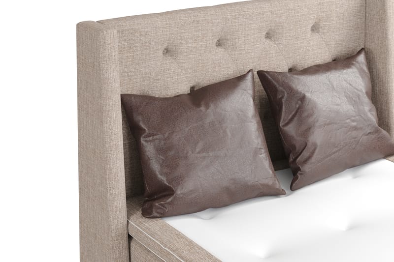 Cuba Sängpaket 140x200 med Två Bruna Kuddar - (+Fler val) Beige/Brun - Möbler - Säng - Komplett sängpaket