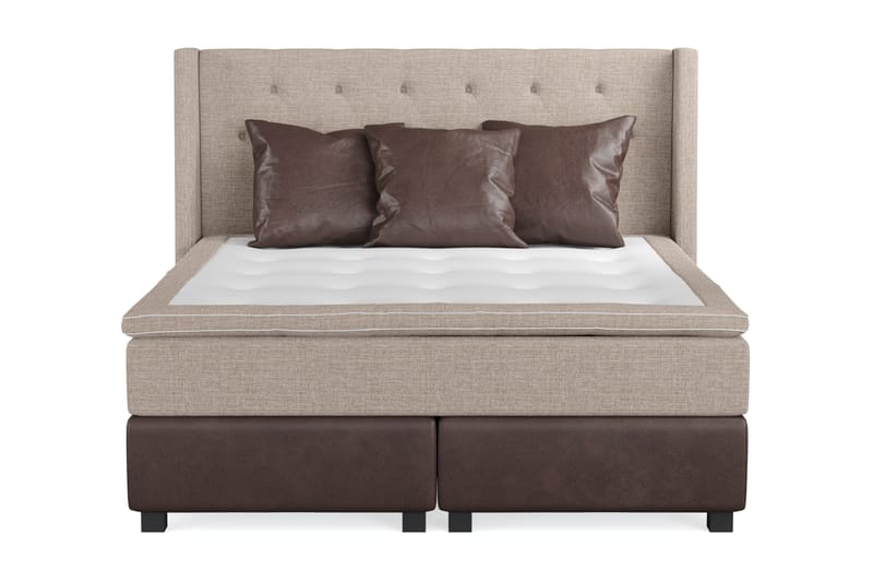 Cuba Sängpaket 160x200 med Tre Bruna Kuddar - (+Fler val) Beige/Brun - Möbler - Säng - Komplett sängpaket