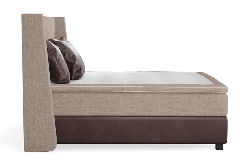 Cuba Sängpaket 160x200 med Tre Bruna Kuddar - (+Fler val) Beige/Brun - Möbler - Säng - Kontinentalsäng