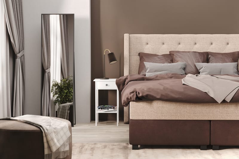 Cuba Sängpaket 160x200 med Tre Bruna Kuddar - (+Fler val) Beige/Brun - Möbler - Säng - Kontinentalsäng