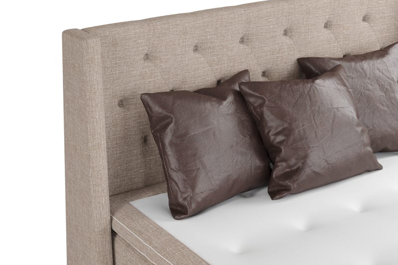 Cuba Sängpaket 160x200 med Tre Bruna Kuddar - (+Fler val) Beige/Brun - Möbler - Säng - Kontinentalsäng