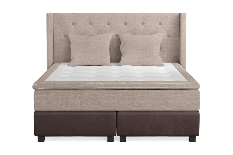 Cuba Sängpaket 160x200 med Två Beiga Kuddar - (+Fler val) Beige/Brun - Möbler - Säng - Kontinentalsäng
