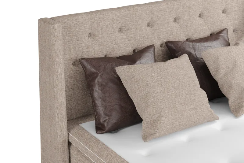 Cuba Sängpaket 160x200 med Två Bruna Två Beiga Kuddar - (+Fler val) Beige/Brun - Möbler - Säng - Kontinentalsäng
