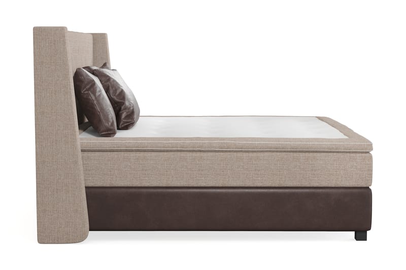 Cuba Sängpaket 210x210 med Tre Bruna Kuddar - (+Fler val) Beige/Brun - Möbler - Säng - Komplett sängpaket