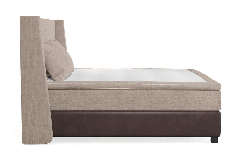Cuba Sängpaket 210x210 med Två Beiga Kuddar - (+Fler val) Beige/Brun - Möbler - Säng - Komplett sängpaket