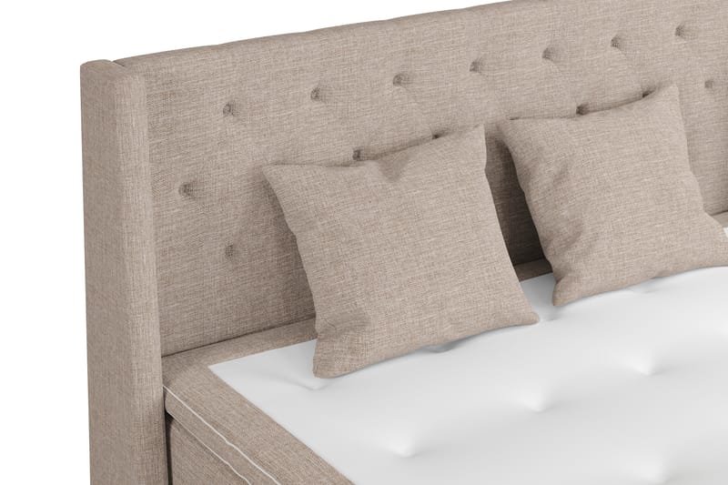 Cuba Sängpaket 210x210 med Två Beiga Kuddar - (+Fler val) Beige/Brun - Möbler - Säng - Komplett sängpaket