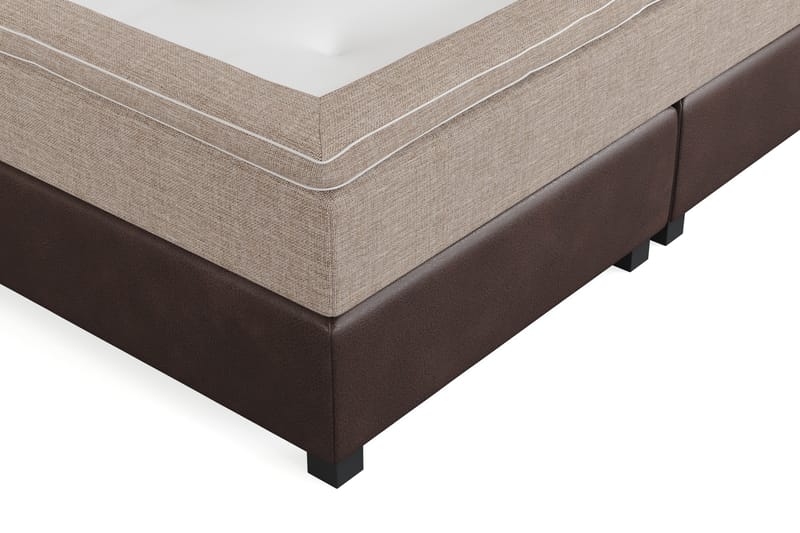 Cuba Sängpaket 210x210 med Två Beiga Kuddar - (+Fler val) Beige/Brun - Möbler - Säng - Komplett sängpaket