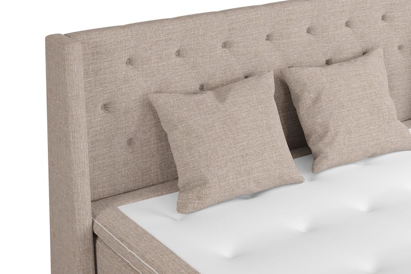Cuba Sängpaket 210x210 med Två Beiga Kuddar - (+Fler val) Beige/Brun - Möbler - Säng - Kontinentalsäng