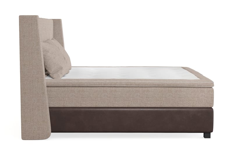 Cuba Sängpaket 210x210 med Två Beiga Kuddar - (+Fler val) Beige/Brun - Möbler - Säng - Kontinentalsäng