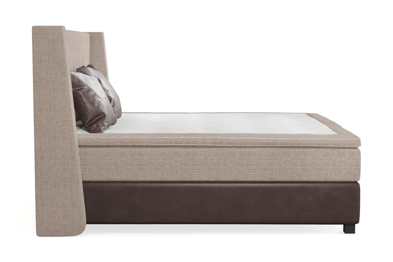 Cuba Sängpaket 210x210 med Två Bruna Kuddar - (+Fler val) Beige/Brun - Möbler - Säng - Kontinentalsäng