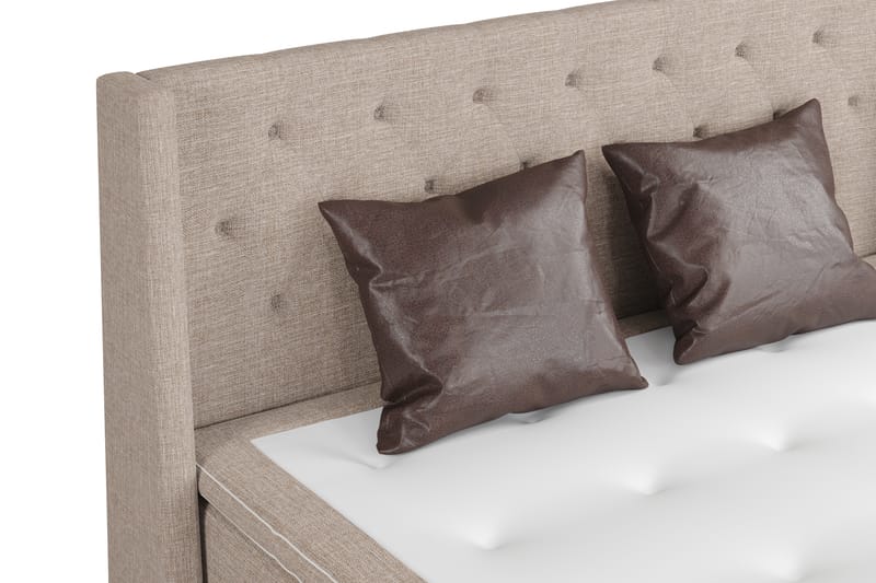 Cuba Sängpaket 210x210 med Två Bruna Kuddar - (+Fler val) Beige/Brun - Möbler - Säng - Kontinentalsäng