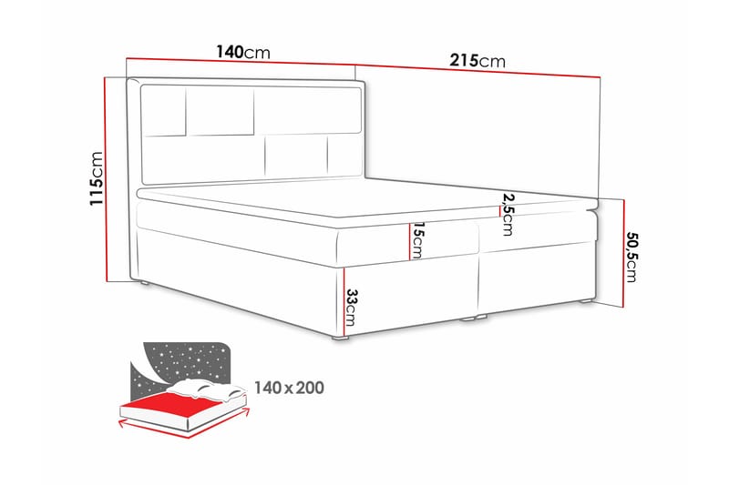 Deco Kontinentalsäng 140x215cm - Beige - Kontinentalsäng