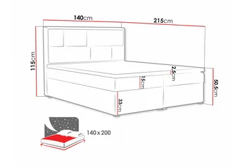 Deco Kontinentalsäng 140x215cm - Svart - Möbler - Säng - Kontinentalsäng