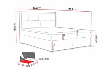 Deco Kontinentalsäng 160x215cm - Svart - Möbler - Säng - Kontinentalsäng
