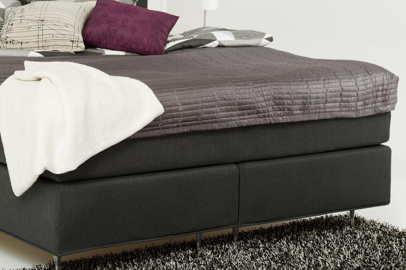 Dolly Kontinentalsäng 180x200cm Memoryfoam - Mörkgrå Svarta Ben - Möbler - Säng - Kontinentalsäng