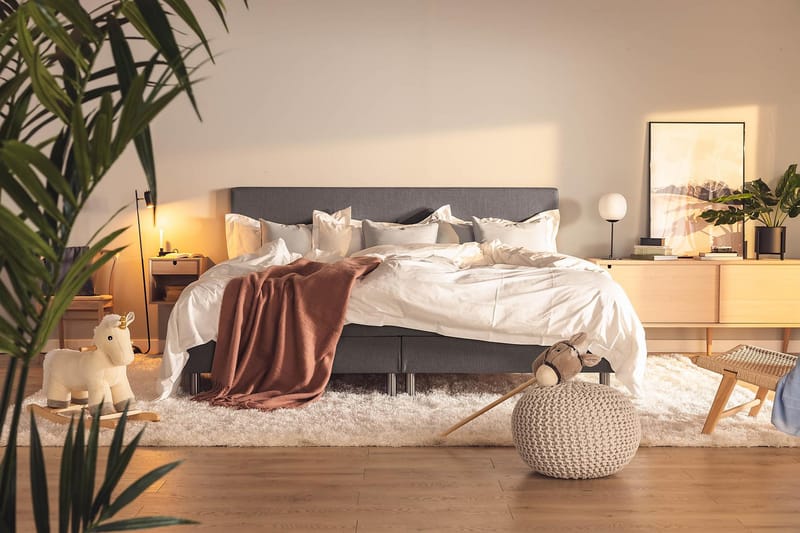 Ella Familjesäng Sängpaket 240x210  cm - (+Fler val) Mörkgrå - Möbler - Säng - Komplett sängpaket