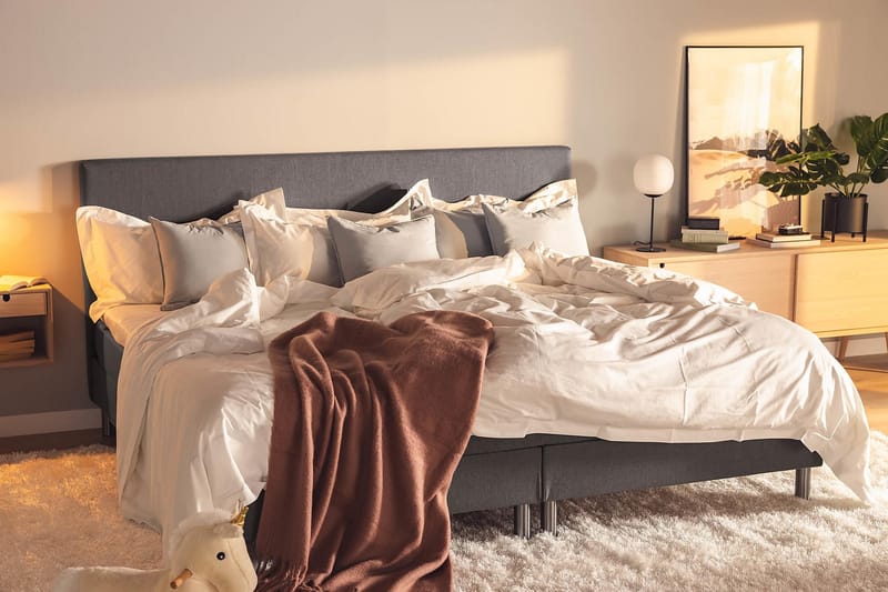 Ella Familjesäng Sängpaket 240x210  cm - (+Fler val) Mörkgrå - Möbler - Säng - Komplett sängpaket