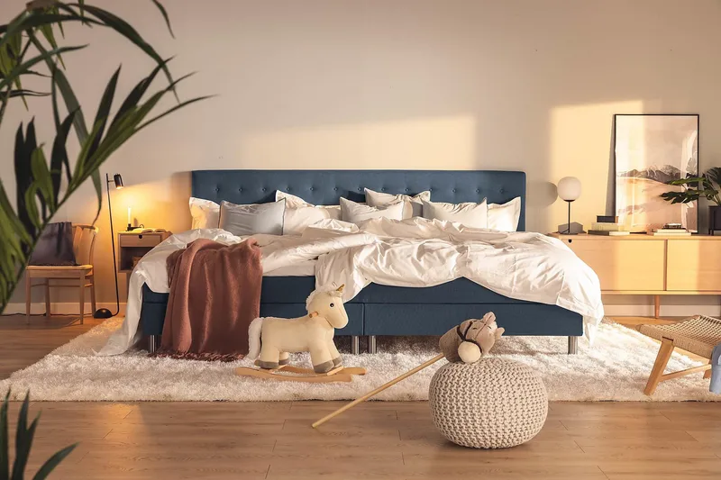 Ella Familjesäng Sängpaket 280x210  cm - (+Fler val) Mörkblå - Möbler - Säng - Kontinentalsäng