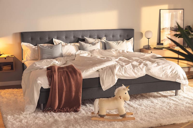 Ella Familjesäng Sängpaket 280x210  cm - (+Fler val) Mörkgrå - Möbler - Säng - Komplett sängpaket