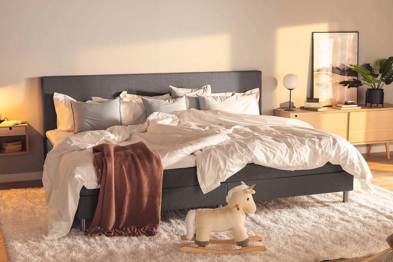 Ella Familjesäng Sängpaket 280x210  cm - (+Fler val) Mörkgrå - Möbler - Säng - Komplett sängpaket