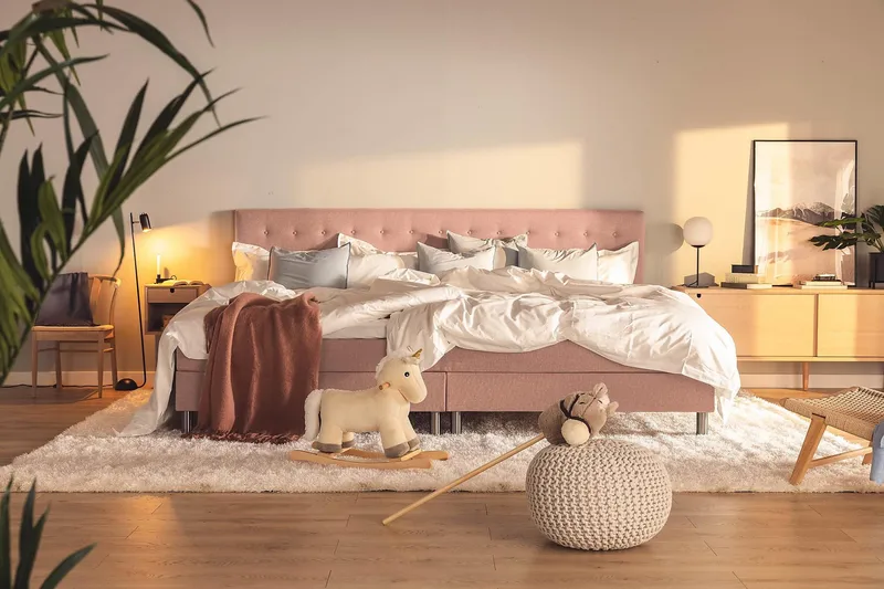 Ella Familjesäng Sängpaket 280x210  cm - (+Fler val) Rosa - Möbler - Säng - Kontinentalsäng
