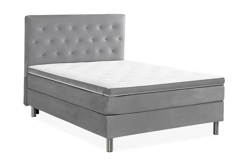 Ella Kontinentalsäng 120x200cm - Grå/Sammet - Möbler - Säng - Kontinentalsäng