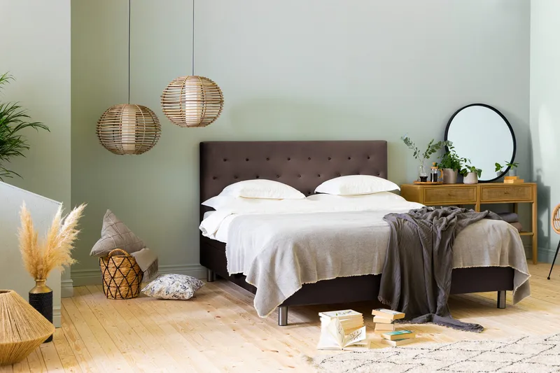 Ella Kontinentalsäng 180x200cm - Brun/Sammet - Möbler - Säng - Kontinentalsäng