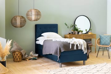 Ella Kontinentalsäng 90x200cm - Blå/Sammet - Möbler - Säng - Kontinentalsäng