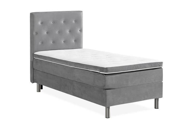 Ella Kontinentalsäng 90x200cm - Grå/Sammet - Möbler - Säng - Kontinentalsäng