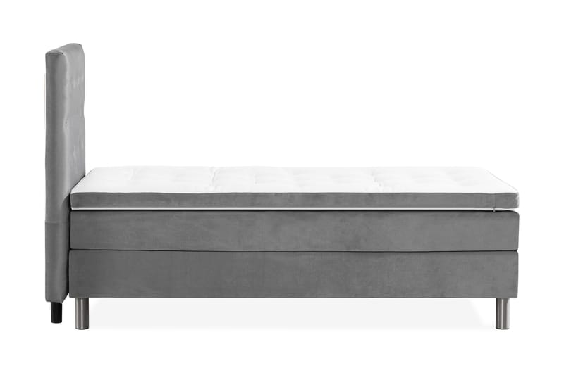 Ella Kontinentalsäng 90x200cm - Grå/Sammet - Möbler - Säng - Kontinentalsäng
