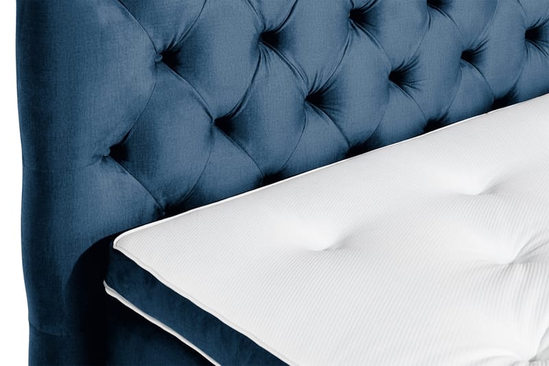 Ella Sängpaket 120x200 cm Djuphäftad Gavel - Mörkblå/Sammet - Möbler - Säng - Kontinentalsäng