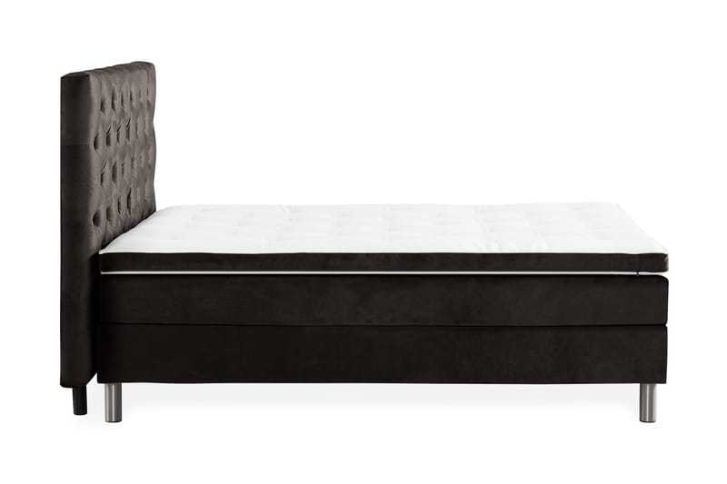 Ella Sängpaket 120x200 cm Djuphäftad Gavel - Mörkgrå/Sammet - Möbler - Säng - Komplett sängpaket
