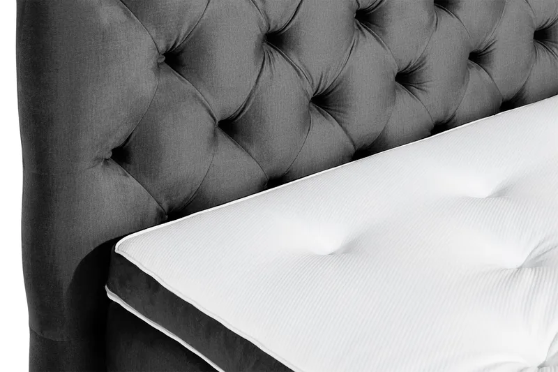 Ella Sängpaket 120x200 cm Djuphäftad Gavel - Mörkgrå/Sammet - Möbler - Säng - Kontinentalsäng