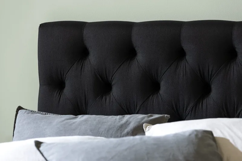 Ella Sängpaket 120x200 cm Djuphäftad Gavel - Svart - Möbler - Säng - Kontinentalsäng