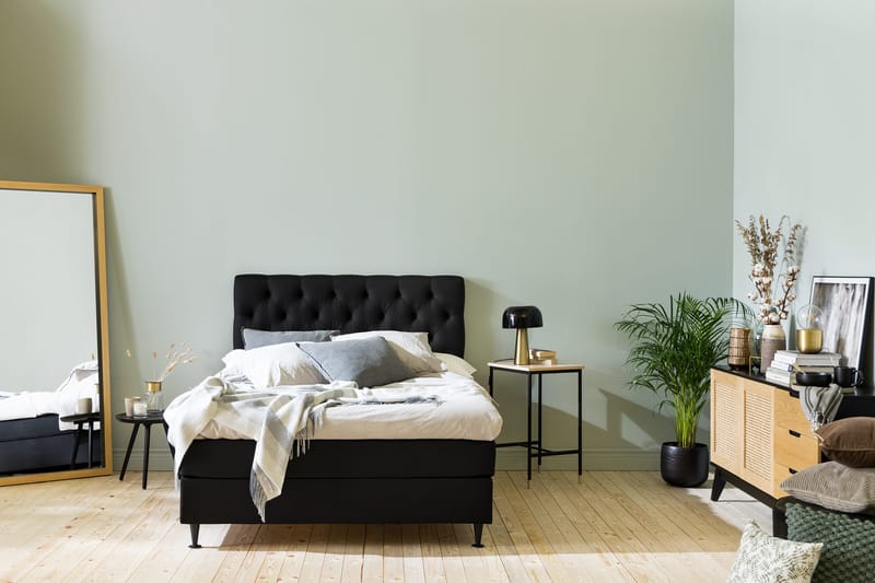 Ella Sängpaket 120x200 cm Djuphäftad Gavel - Svart - Möbler - Säng - Kontinentalsäng