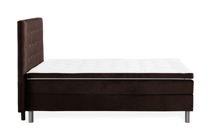Ella Sängpaket 120x200 cm Knapp Gavel - Brun/Sammet - Möbler - Säng - Komplett sängpaket