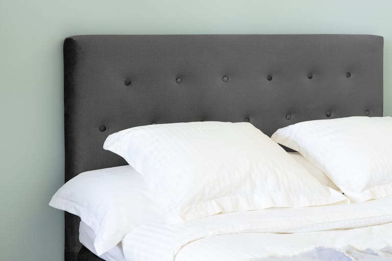 Ella Sängpaket 120x200 cm Knapp Gavel - Mörkgrå/Sammet - Möbler - Säng - Kontinentalsäng