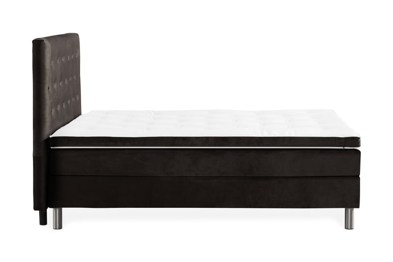 Ella Sängpaket 120x200 cm Knapp Gavel - Mörkgrå/Sammet - Möbler - Säng - Komplett sängpaket