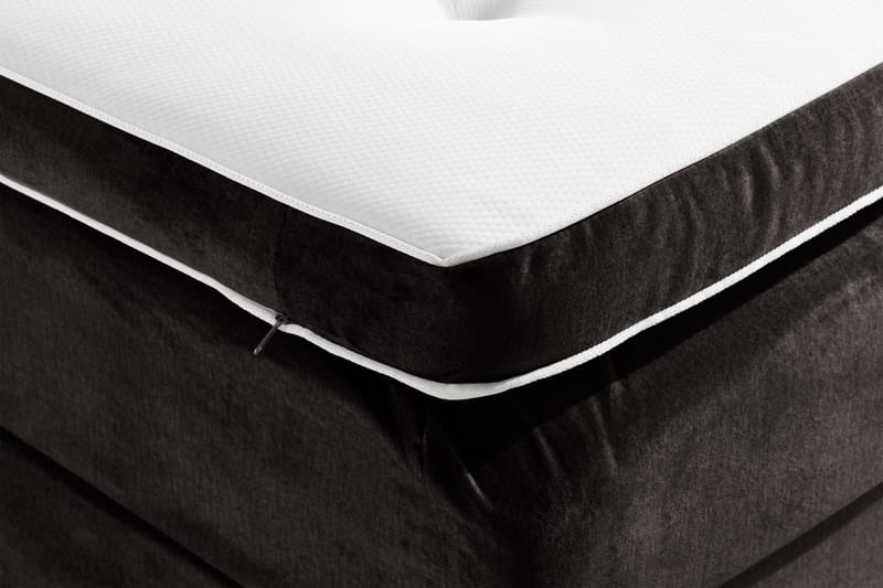 Ella Sängpaket 120x200 cm Knapp Gavel - Mörkgrå/Sammet - Möbler - Säng - Kontinentalsäng