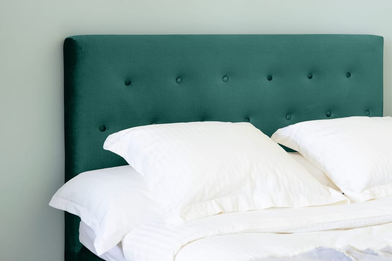 Ella Sängpaket 120x200 cm Knapp Gavel - Mörkgrön/Sammet - Möbler - Säng - Kontinentalsäng