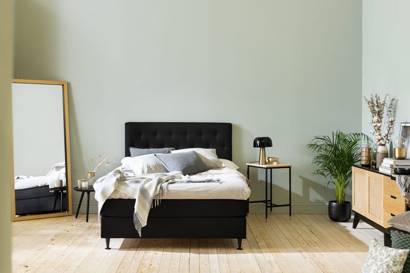 Ella Sängpaket 120x200 cm Knapp Gavel - Svart - Möbler - Säng - Kontinentalsäng