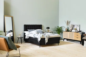 Ella Sängpaket 120x200 cm Rutig Gavel - Svart - Möbler - Säng - Kontinentalsäng