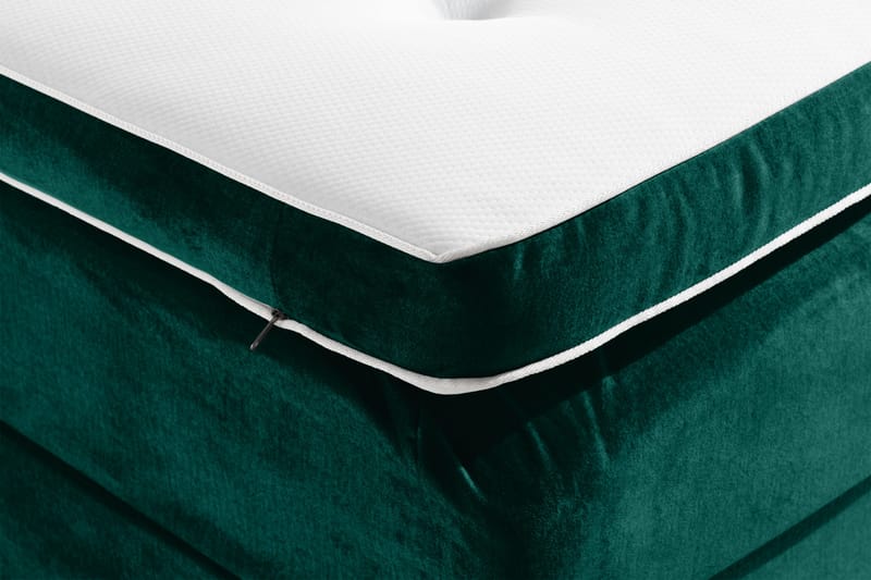 Ella Sängpaket 140x200 cm Djuphäftad Gavel - Mörkgrön/Sammet - Möbler - Säng - Kontinentalsäng