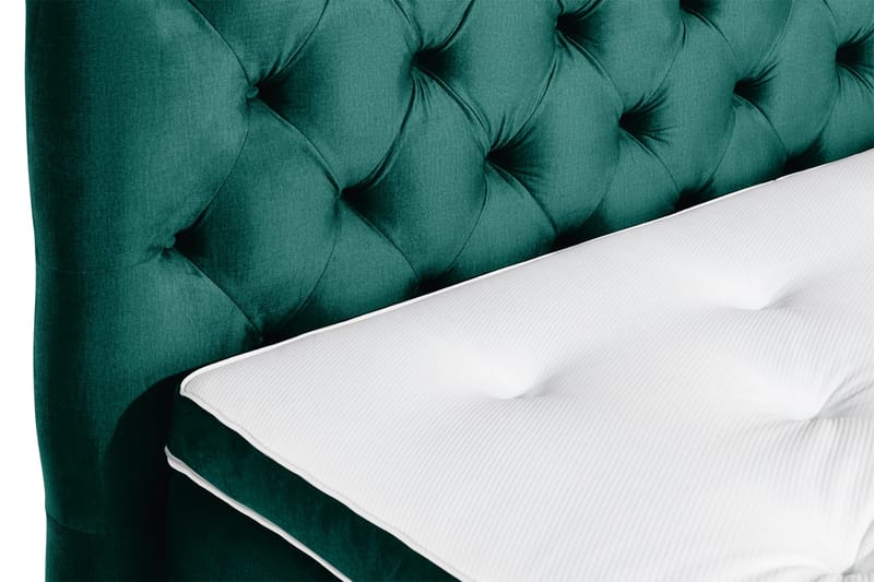Ella Sängpaket 140x200 cm Djuphäftad Gavel - Mörkgrön/Sammet - Möbler - Säng - Kontinentalsäng